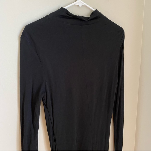 Helmut Lang Black 'Slack' Drape Jersey Dress Size Medium - Picture 7 of 14